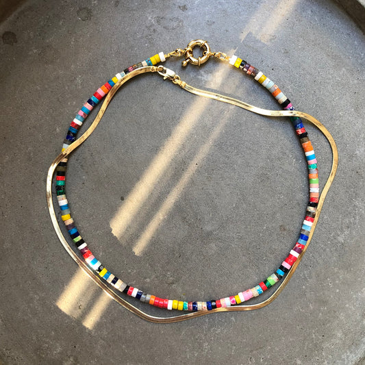 Rainbow Remix Beaded Necklace